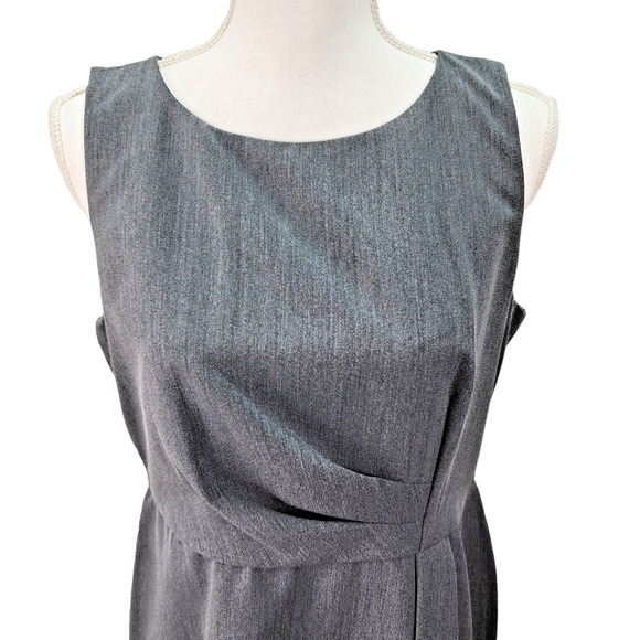 NWT Worthington Dress 10P Petite Gray Sleeveless Knee-Length Faux Wrap Career Ch - Picture 4 of 16